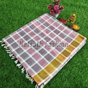 Pure Cotton Checked Saree
