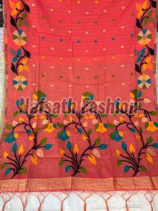 Weaving Work Cotton Silk Jamdani Saree