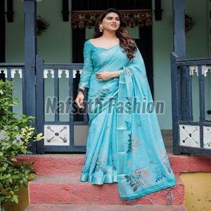 Ladies Floral Printed Cotton Saree