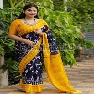 Ladies Printed Cotton Blend Silk Saree