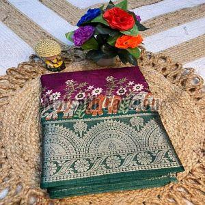Multicolor Dola Silk Saree