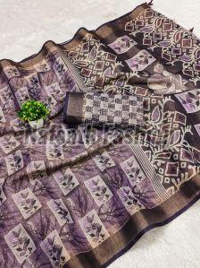Ladies Printed Mono Cotton Saree