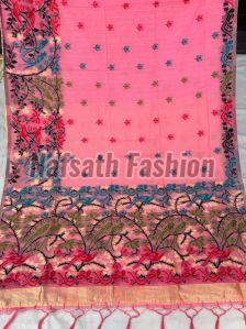Weaving Work Cotton Silk Jamdani Saree