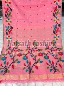 Weaving Work Cotton Silk Jamdani Saree