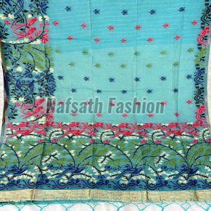 Weaving Work Cotton Silk Jamdani Saree