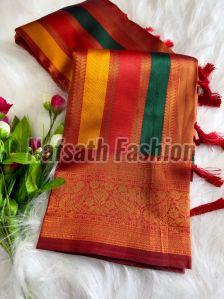 Multicolour Border Silk Contemporary Saree