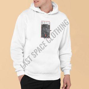 Mens Premium Quality White Mafia Printed Fleece Hoodie
