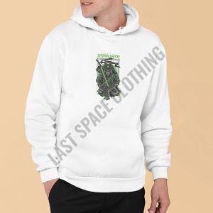 Mens Premium Quality White Samurai Printed Fleece Hoodie