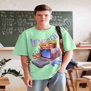 Mens Premium Quality Green Power Game Printed Oversized T-Shirt