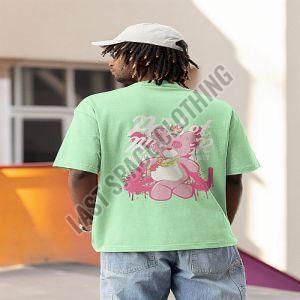 Mens Green Premium Quality Bad Teddy Printed Oversized T-Shirt