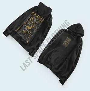 Mens Premium Quality Black Anubis Printed Fleece Hoodie