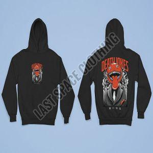 Mens Premium Quality Black Death Jokes Printed Fleece Hoodie