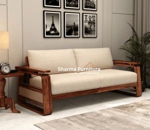 cane brass detailing sheesham wood sofa