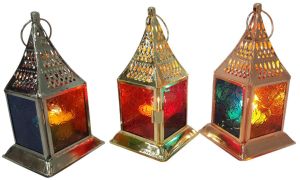 13 Inch Iron Glass Decorative Lanterns