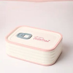 White and Pink Plastic Lunch Box