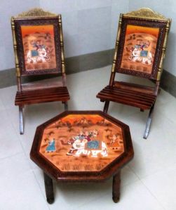 Wooden Chair Table Set