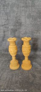 10 Inch Brown Wooden Flower Pots