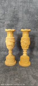 12 Inch Brown Wooden Flower Pots