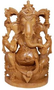 12 Inch Wooden Shree Ganesh Statue