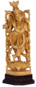 12 Inch Wooden Shree Krishna Statue
