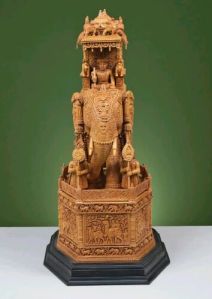 15 Inch Wooden Royal Elephant Statue