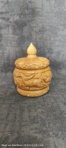 3 Inch Hand Carved Wooden Box