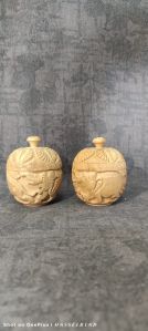 4 Inch Hand Carved Wooden Box