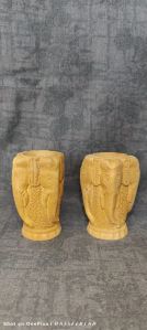 5 Inch Elephant Wooden Pen Holder