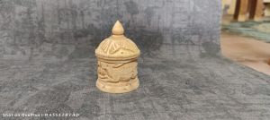 5 Inch Hand Carved Wooden Box