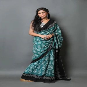 Ladies Mul Pure Cotton Printed Saree