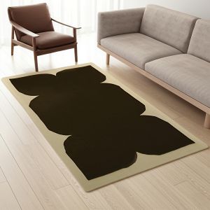 Black Anti Skid Hand Tufted Wool Carpet