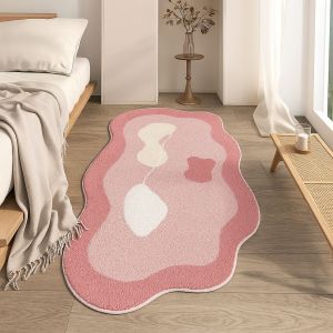 Modern Pink Abstract Hand Tufted Carpet