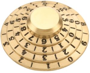 62mm Gold Zamak 5 Safe Combination Number Lock
