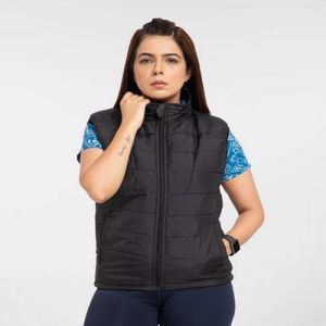 Ladies Sleeveless Black Sports Jacket