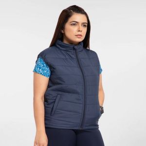 Ladies Sleeveless Blue Sports Jacket