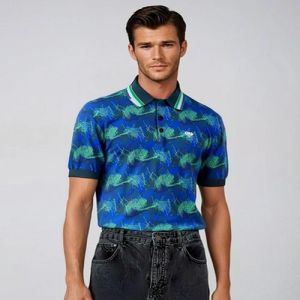 Mens Blue Green Speed Classic Polo T-Shirts