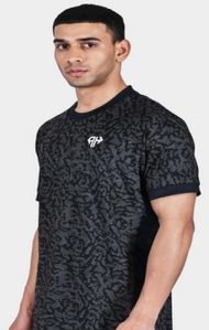 Mens Camo Black Round Neck T-Shirts