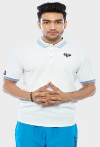 Mens Heavy White Patriot Polo T-Shirts