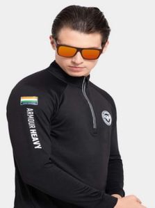 Mens High Neck Black Polo Jacket