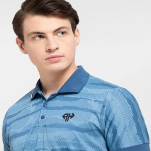 Mens Light Blue Camo Polo T-Shirts