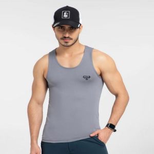 Mens Light Grey Gym Vest