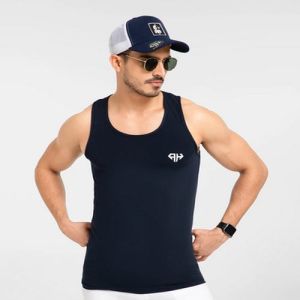 Mens Navy Blue Gym Vest