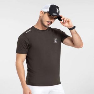 Mens Plain Brown Round Neck T-Shirts