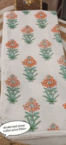 Cotton White Printed Double Bed Dohar