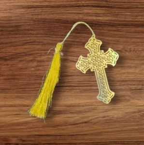 Cross Design Metal Bookmark