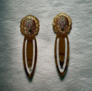 Metal Clip Bookmark with Stone