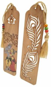 Wooden Bookmark Peacock Leser Cut Design