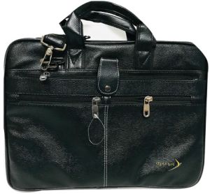 Men Black Leather Office Bags