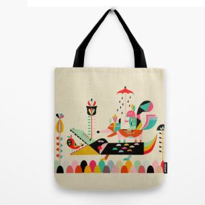 Printed Cotton Loop Handle Carry Bags