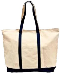 White Loop Handle Canvas Bag